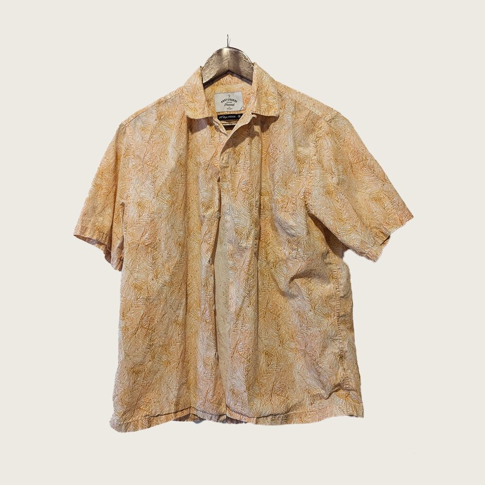 PORTUGUESE FLANNEL - Orange patterned shirt - Sz M